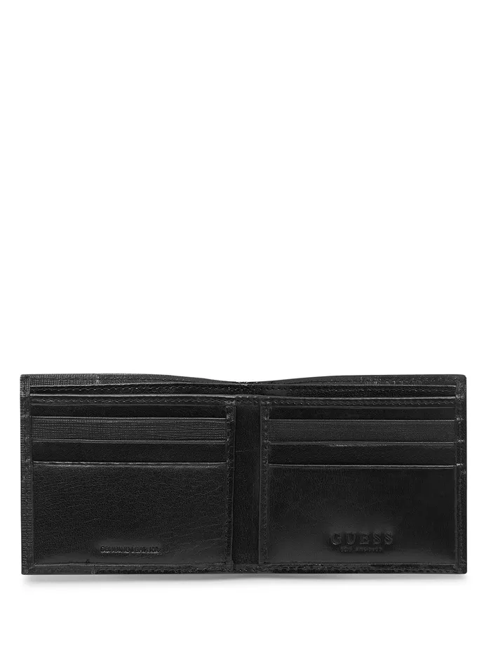 Men Bags and Wallets GUESS Black Saffiano Slimfold Wallet And Card Case Men Bags and Wallets GUESS Black Saffiano Slimfold Wallet And Card Case