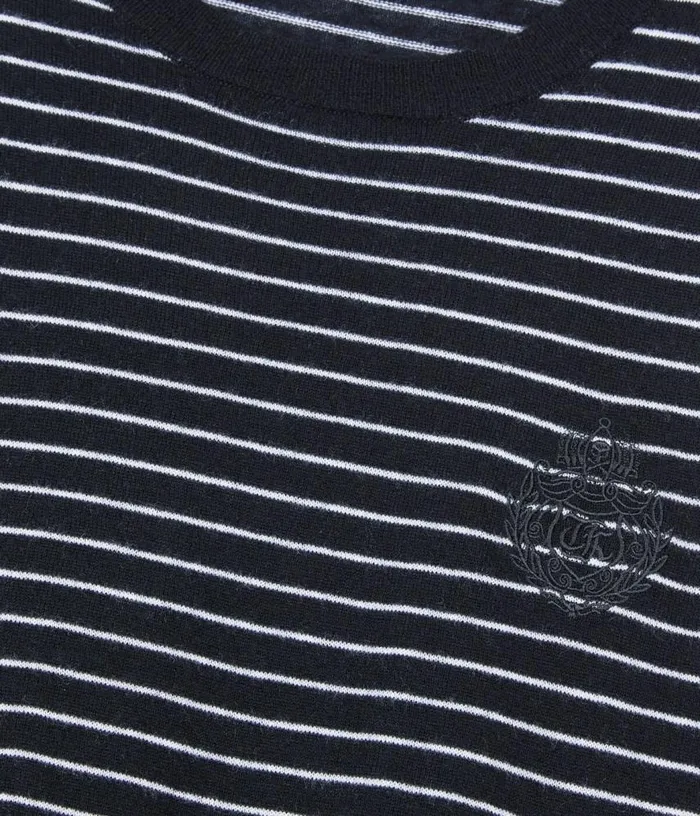 Men Black And White Striped Wool Sweater THE KOOPLES Sweaters