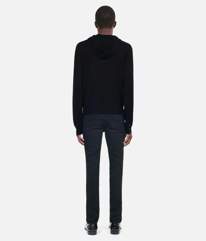 Men Black Wool Hooded Cardigan THE KOOPLES Sweaters