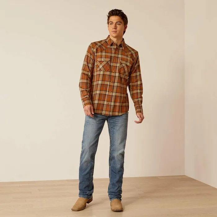 Men Button Down Shirts Ariat Haiden Retro Fit Shirt Roasted Pecan Men Button Down Shirts Ariat Haiden Retro Fit Shirt Roasted Pecan