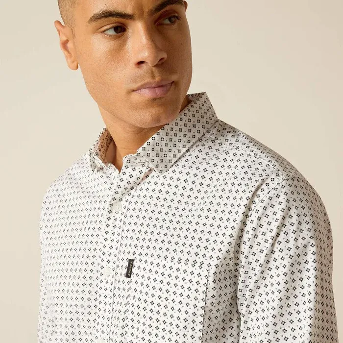 Men Button Down Shirts Ariat Major Stretch Modern Fit Shirt White Men Button Down Shirts Ariat Major Stretch Modern Fit Shirt White
