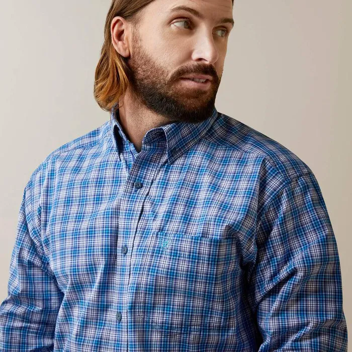 Men Button Down Shirts Ariat Pro Series Lonnie Fitted Shirt Venus Blue Men Button Down Shirts Ariat Pro Series Lonnie Fitted Shirt Venus Blue