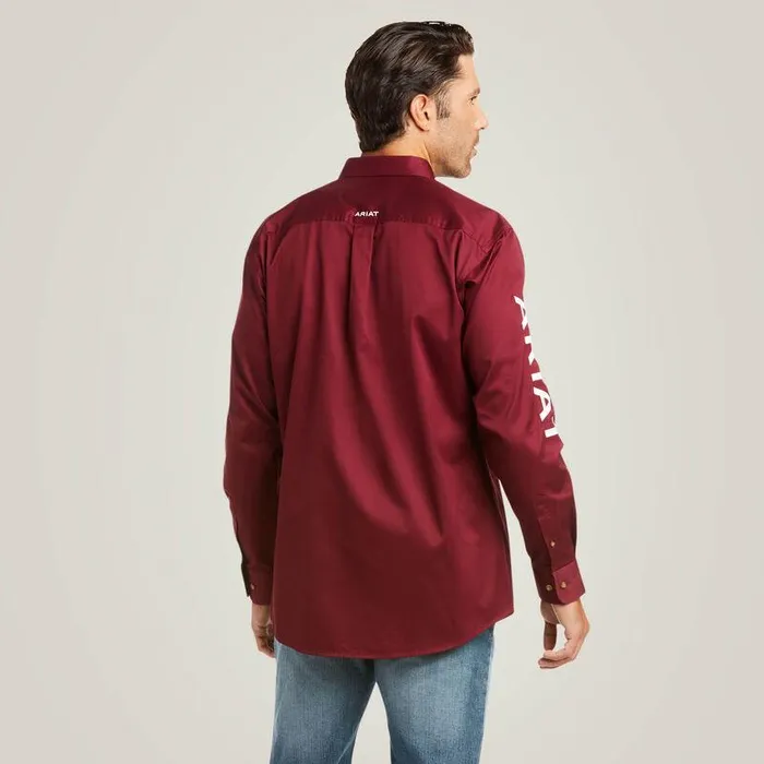 Men Button Down Shirts Ariat Team Logo Twill Fitted Shirt Burgundyandwhite Men Button Down Shirts Ariat Team Logo Twill Fitted Shirt Burgundyandwhite