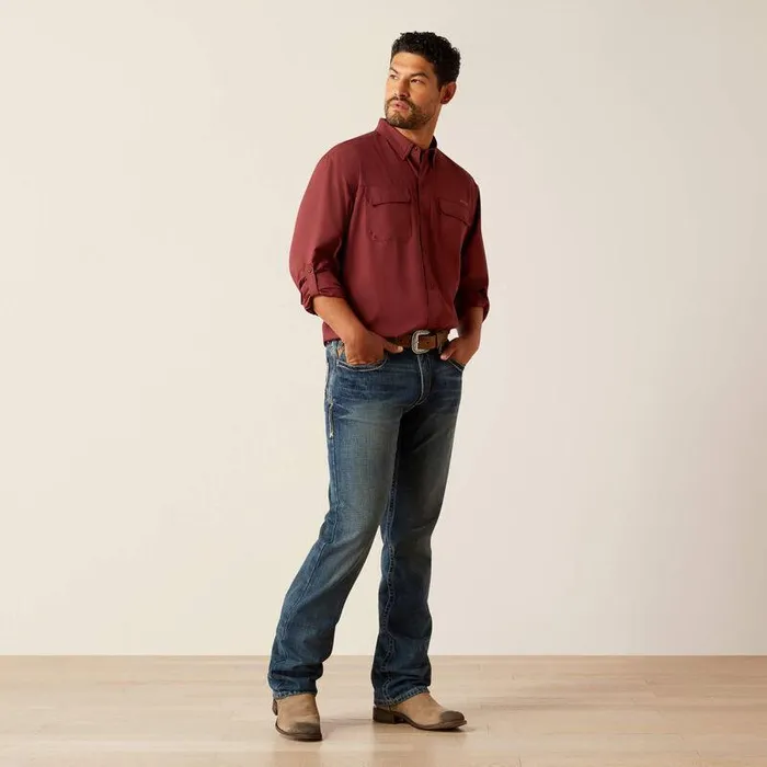 Men Button Down Shirts Ariat VentTEK Outbound Classic Fit Shirt Red Mahogany Men Button Down Shirts Ariat VentTEK Outbound Classic Fit Shirt Red Mahogany