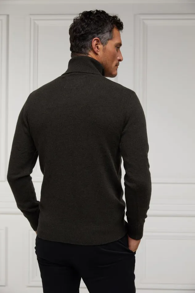 Men Byron Roll Neck Knit Charcoal Holland Cooper Knitwear