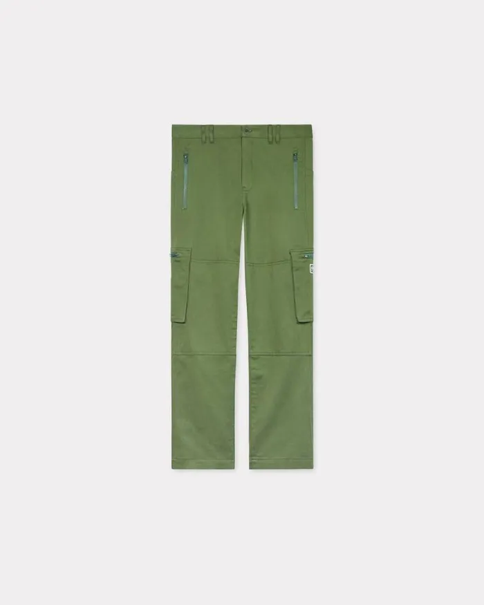 Men Cargo Slim Pants Dark Khaki Kenzo Pants And Shorts