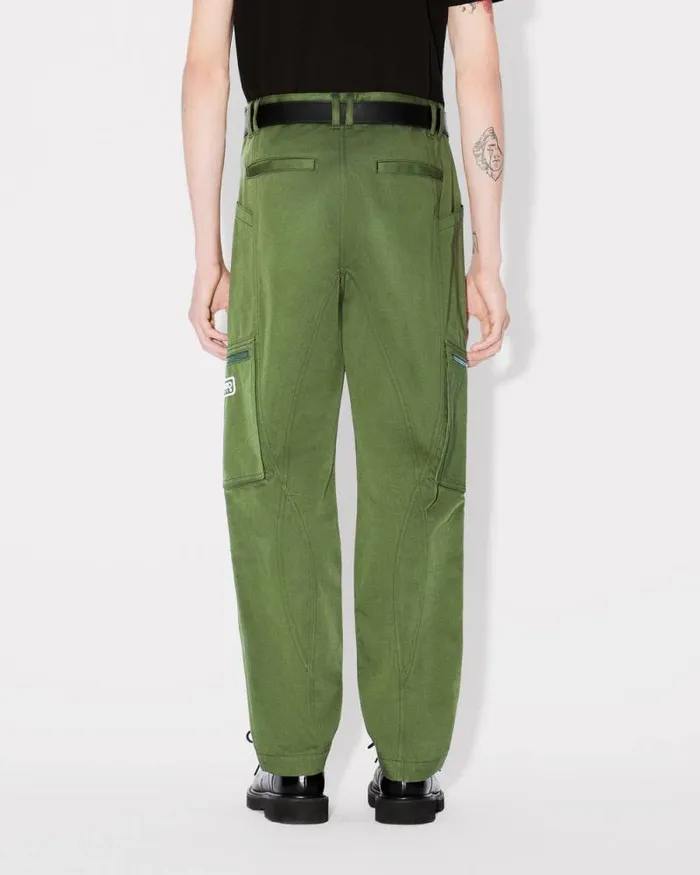 Men Cargo Slim Pants Dark Khaki Kenzo Pants And Shorts