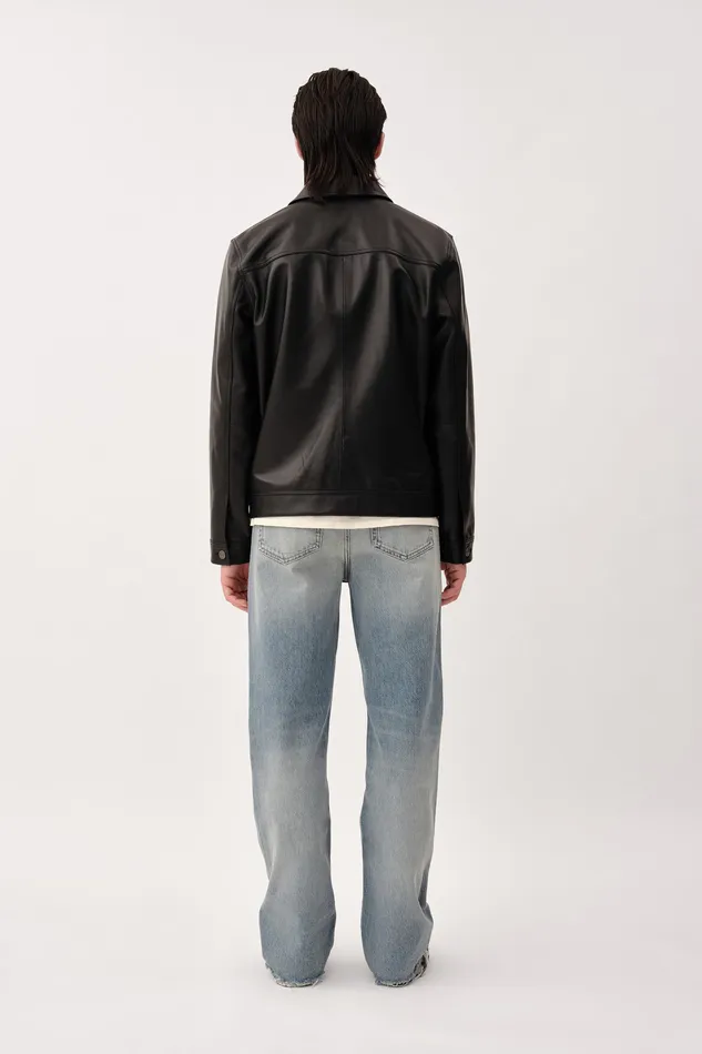 Men Coats and Jackets Wonhundred Clayton Leather Black