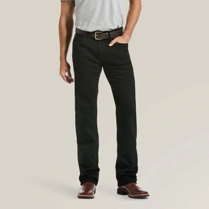 Men Denim Ariat M5 Slim Stretch Legacy Black Stackable Straight Leg Jean Travis