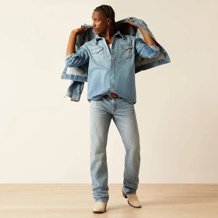 Men Denim Ariat M5 Straight Yellowstone Rider Straight Leg Jeans Light Distressed Men Denim Ariat M5 Straight Yellowstone Rider Straight Leg Jeans Light Distressed