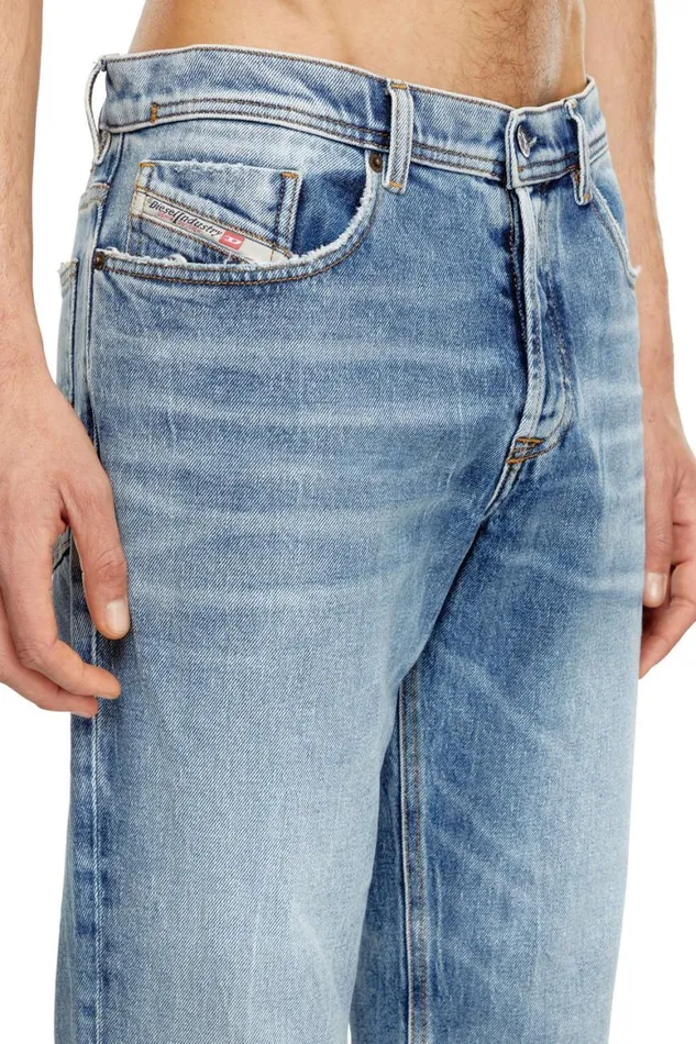 Men Diesel Jeans Regular Jeans 2023 DFinitive 09J54 Medium Blue