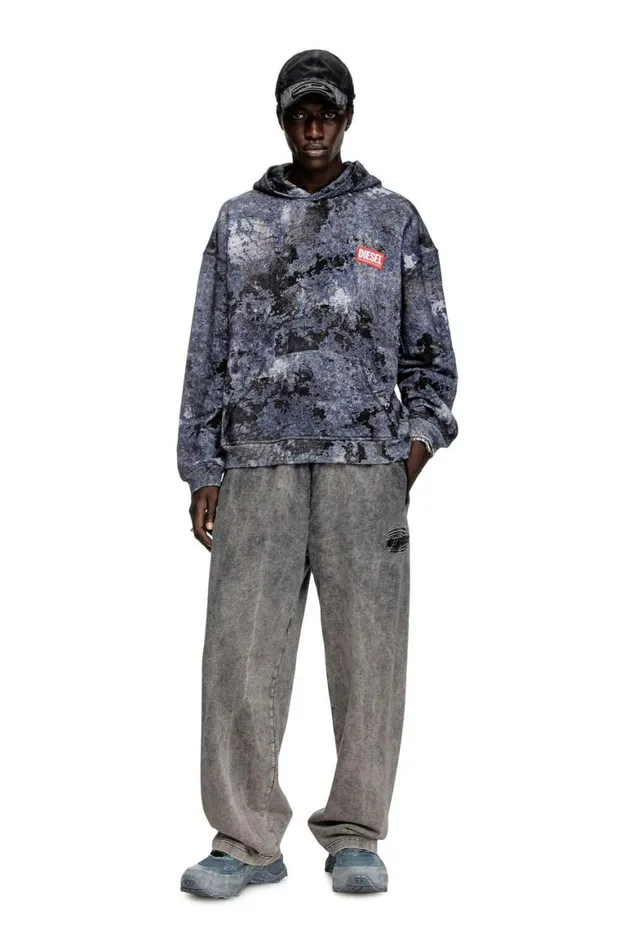 Men Diesel Sweatshirts and Hoodies SBOXTHOODR8 Blue