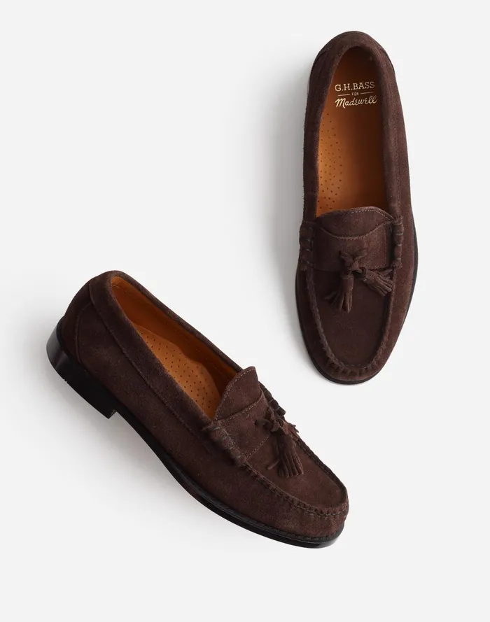 Men Dress Shoes and Loafers Madewell Madewell X GHBASS Lennox Weejuns Loafers Brown