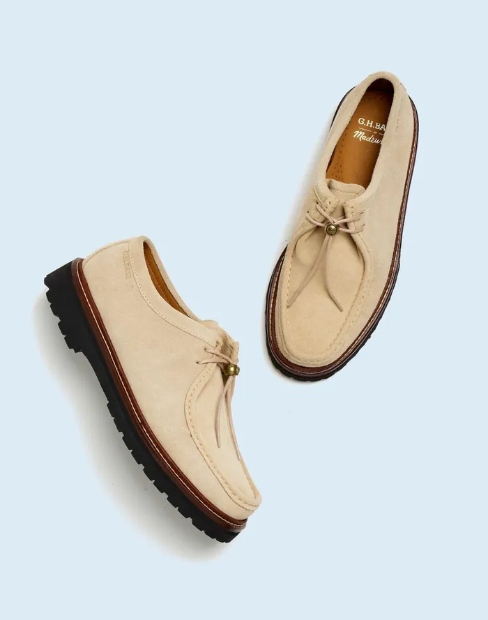 Men Dress Shoes and Loafers Madewell Madewell X GHBASS Wallace Suede Moc Off White