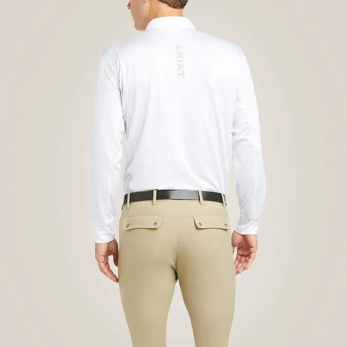 Men English Riding Ariat TEK Long Sleeve Show Shirt White Men English Riding Ariat TEK Long Sleeve Show Shirt White