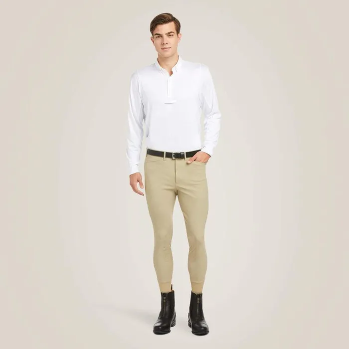 Men English Riding Ariat TEK Long Sleeve Show Shirt White Men English Riding Ariat TEK Long Sleeve Show Shirt White