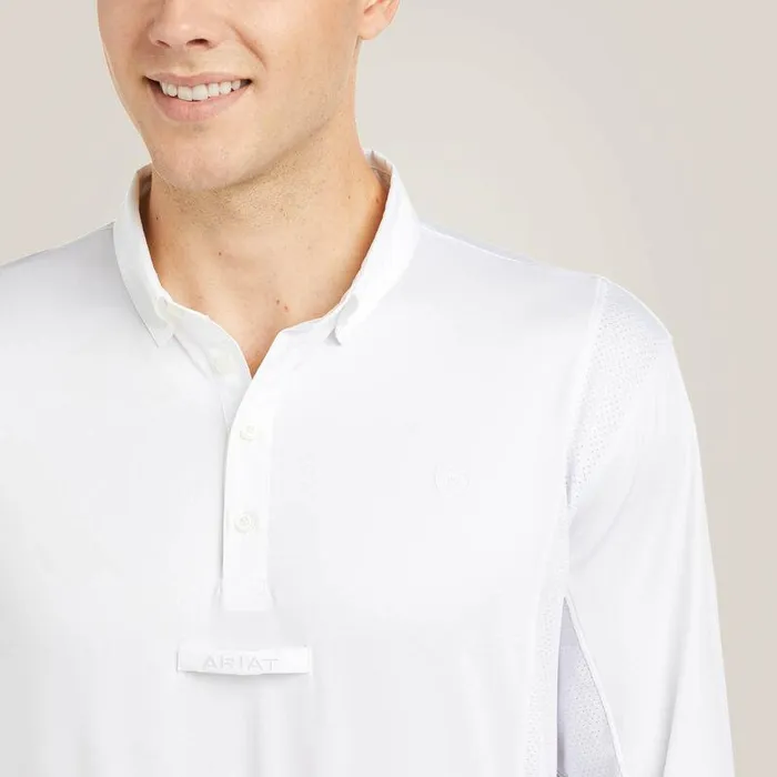 Men English Riding Ariat TEK Long Sleeve Show Shirt White Men English Riding Ariat TEK Long Sleeve Show Shirt White