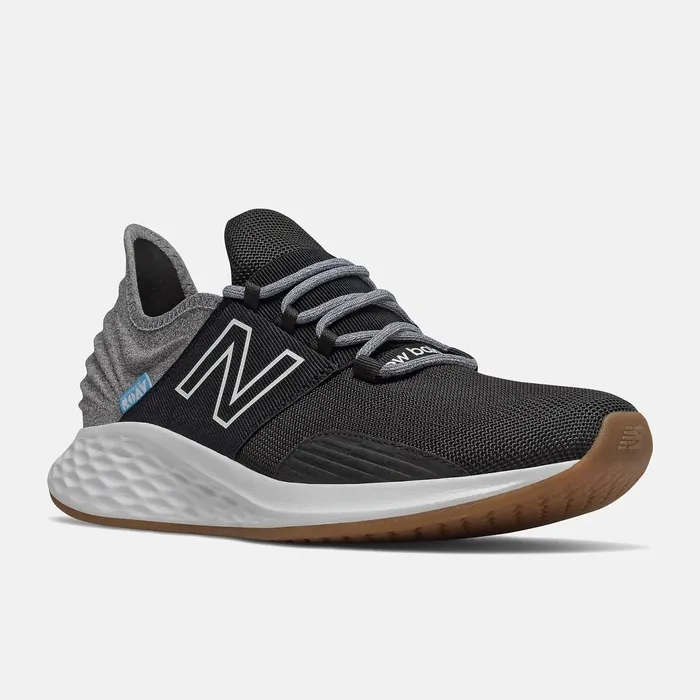 Men Fresh Foam Roav Tee Shirt Black With Light Aluminum New Balance Walking Men Fresh Foam Roav Tee Shirt Black With Light Aluminum New Balance Walking