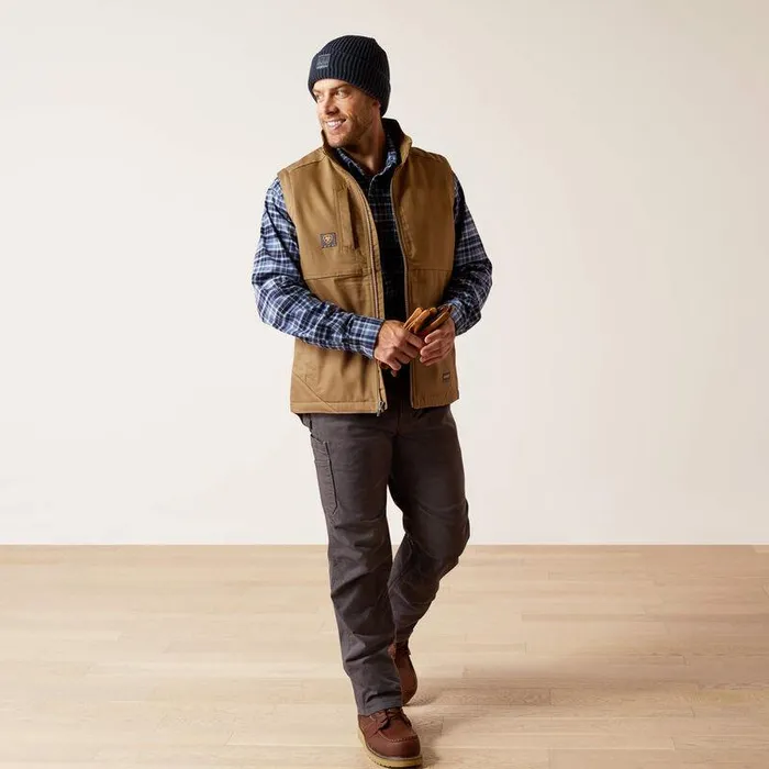 Men Jackets and Vests Ariat Rebar DuraCanvas Vest Field Khaki Men Jackets and Vests Ariat Rebar DuraCanvas Vest Field Khaki