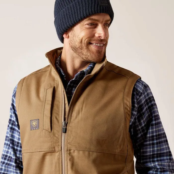 Men Jackets and Vests Ariat Rebar DuraCanvas Vest Field Khaki Men Jackets and Vests Ariat Rebar DuraCanvas Vest Field Khaki