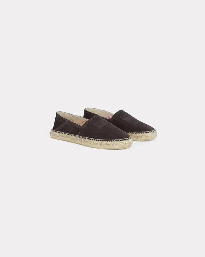 Men KENZO Espadrilles In Suede Leather Chocolate Kenzo Mules And Espadrilles