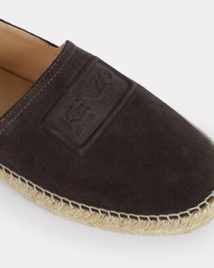 Men KENZO Espadrilles In Suede Leather Chocolate Kenzo Mules And Espadrilles