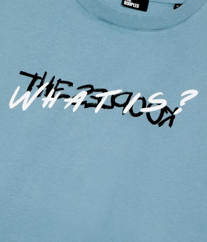 Men Light Blue What Is Handwritten Serigraphy Tshirt THE KOOPLES Tshirts