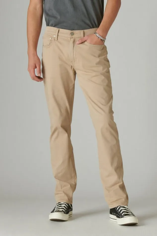 Men Lucky Brand Pants 223 Straight Sateen Stretch Jean Sand