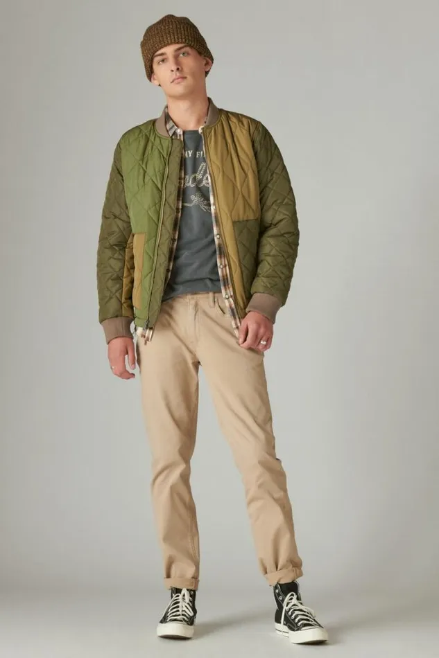 Men Lucky Brand Pants 223 Straight Sateen Stretch Jean Sand