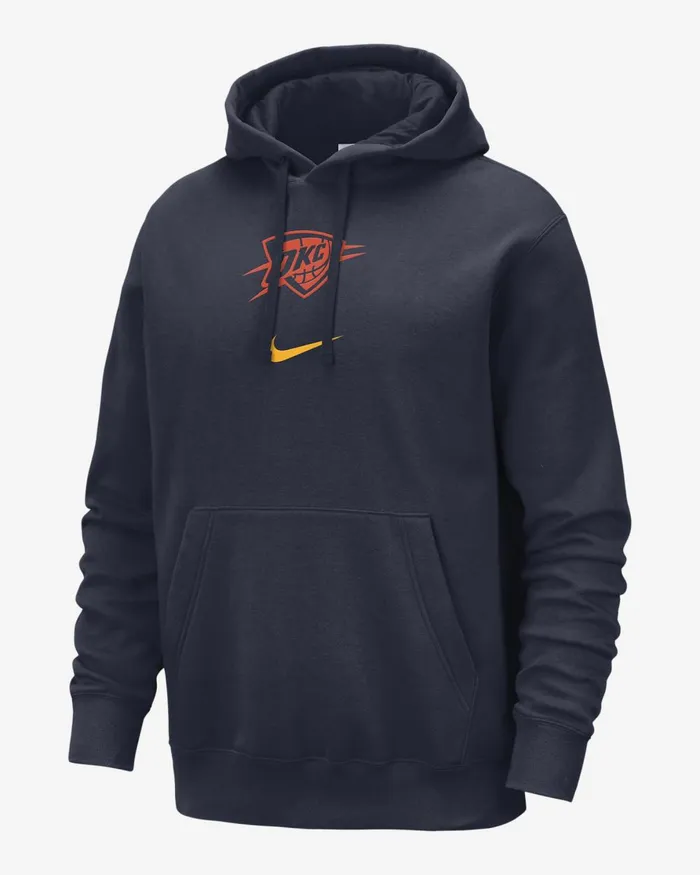 Men Nike Hoodies And Sweatshirts Oklahoma City Thunder Club Fleece City Edition College Navy