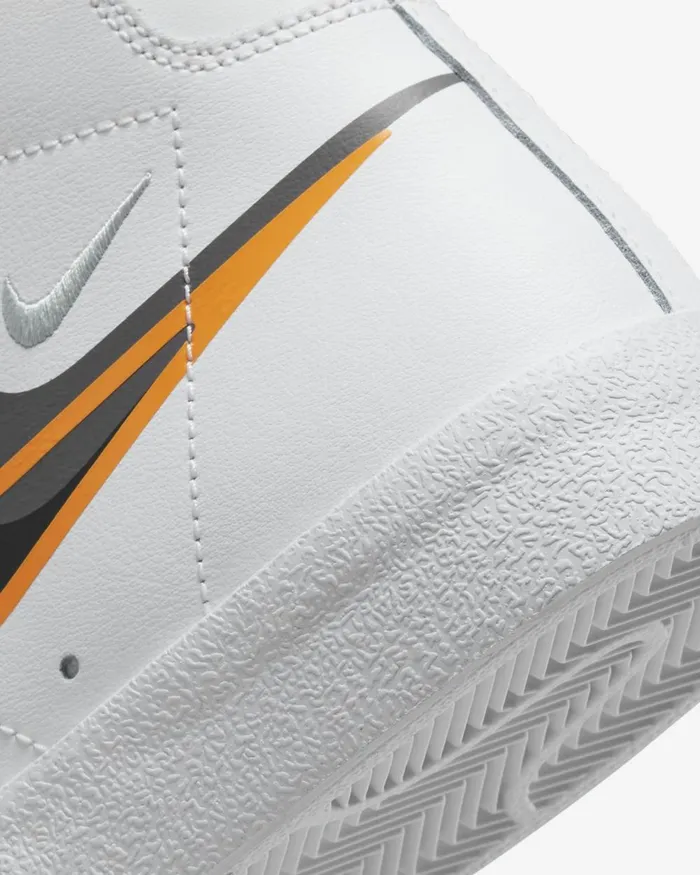 Men Nike Lifestyle Blazer Mid 03977 Whitebright Mandarinmedium Ashblack