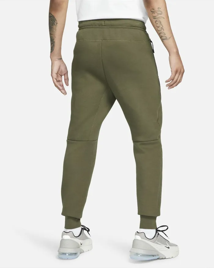 Men Nike Trousers And Tights Sportswear Tech Fleece Medium Oliveblack