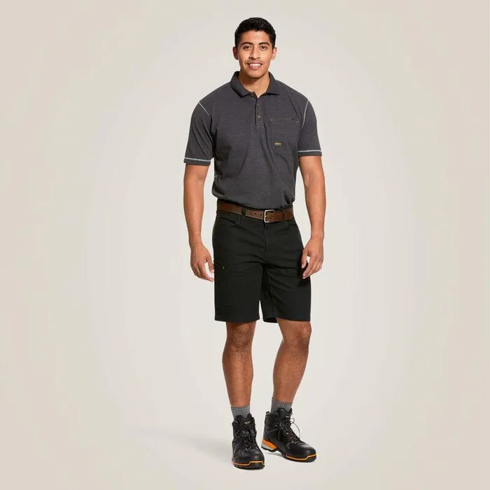 Men Pants and Shorts Ariat Rebar DuraStretch Made Tough 10quot Short Black