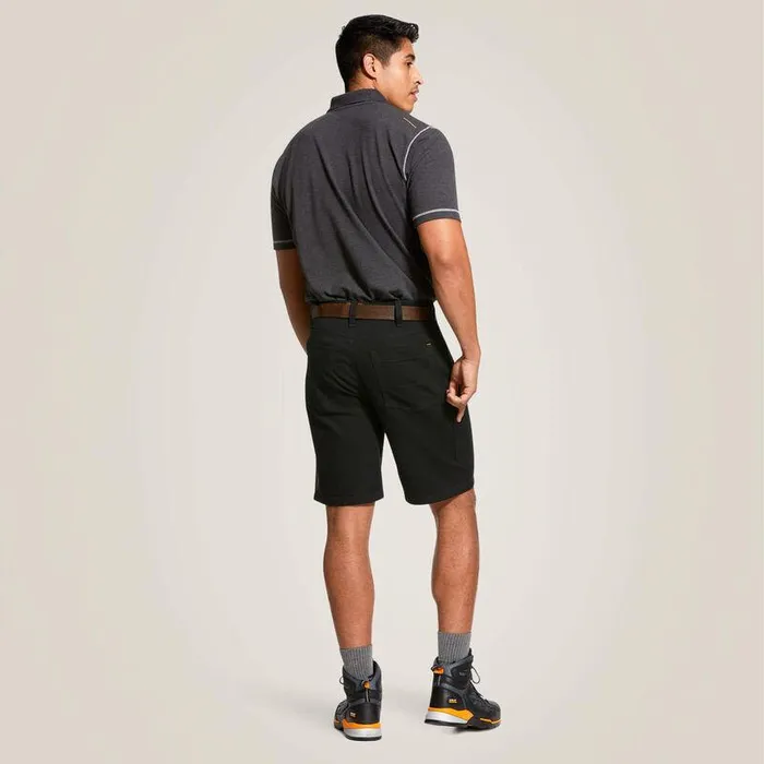 Men Pants and Shorts Ariat Rebar DuraStretch Made Tough 10quot Short Black