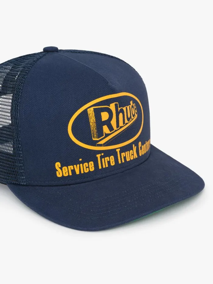 Men Rhude Hats SERVICE TRUCKER HAT Navy