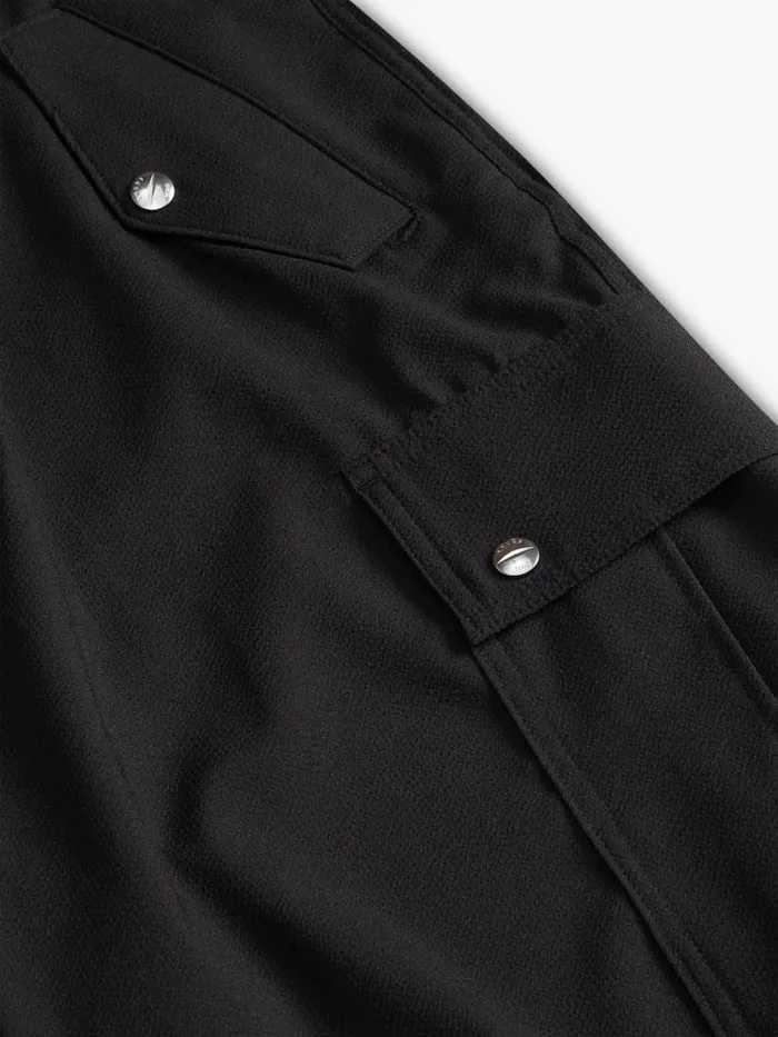 Men Rhude Pants SEERSUCKER PARACHUTE PANT Black