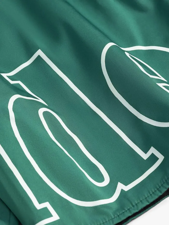 Men Rhude Shorts LOGO TRACK SHORT Greenwhite