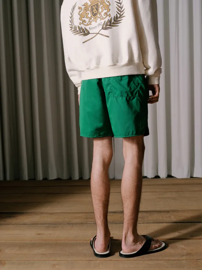 Men Rhude Shorts LOGO TRACK SHORT Greenwhite