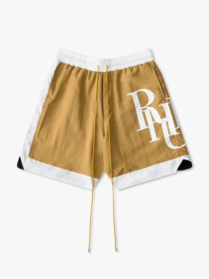 Men Rhude Shorts SIDE LOGO SHORTS Tan
