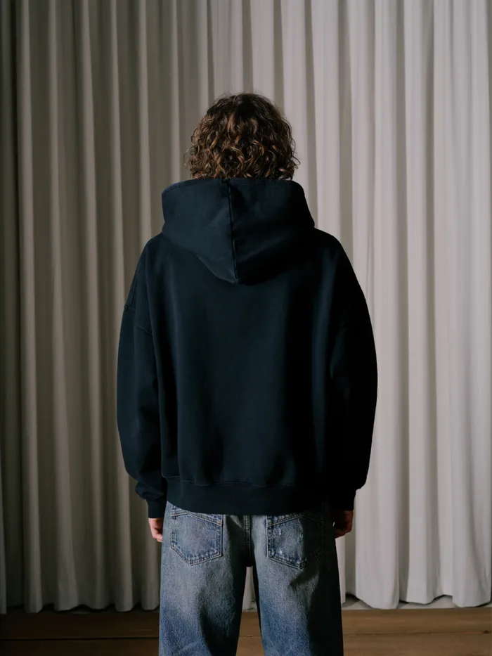 Men Rhude Sweatshirts GENEVE CATAMARAN HOODIE Vtg Black