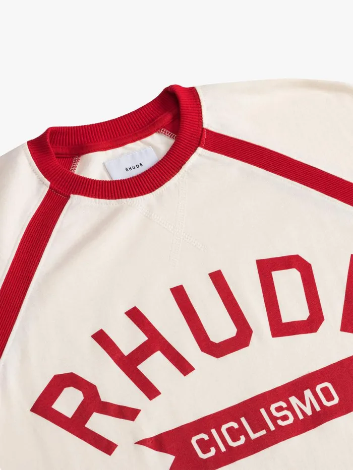 Men Rhude Tees CYCLIN RAGLAN TEE Vtg Offwhite Vtg Red Men Rhude Tees CYCLIN RAGLAN TEE Vtg Offwhite Vtg Red