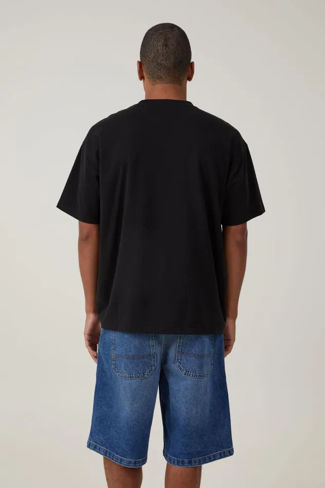 Men Shorts Cotton On Baggy Denim Short Shock Blue Wash