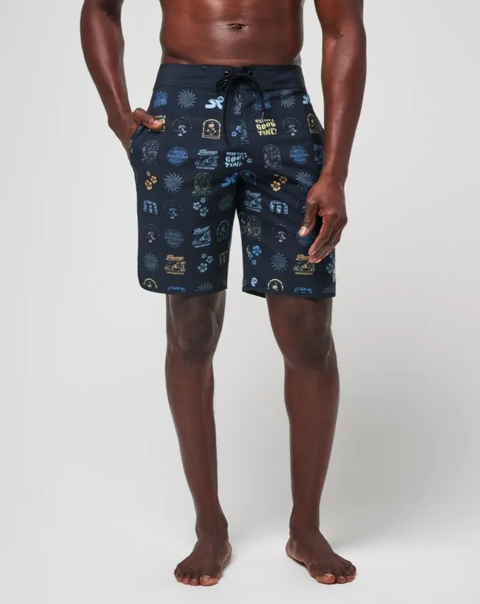 Men Shorts TravisMathew LONGBOARDERS BOARDSHORT Black