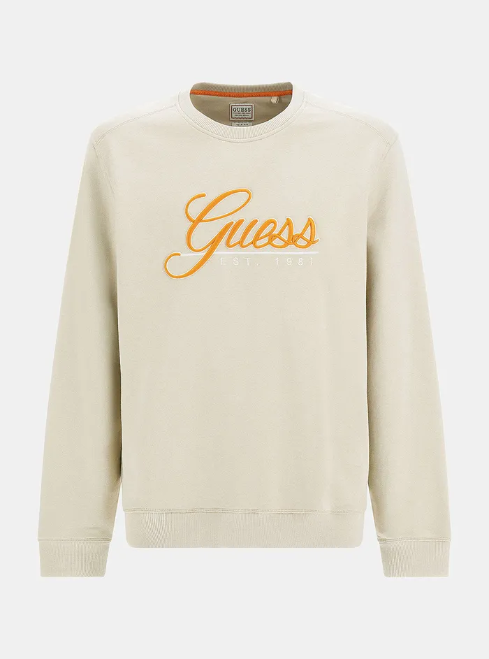 Men Sweaters and Knits GUESS Eco Beige Beau Logo Jumper Men Sweaters and Knits GUESS Eco Beige Beau Logo Jumper