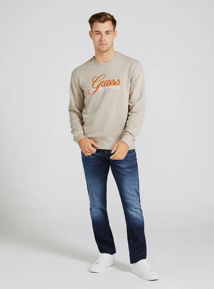 Men Sweaters and Knits GUESS Eco Beige Beau Logo Jumper Men Sweaters and Knits GUESS Eco Beige Beau Logo Jumper