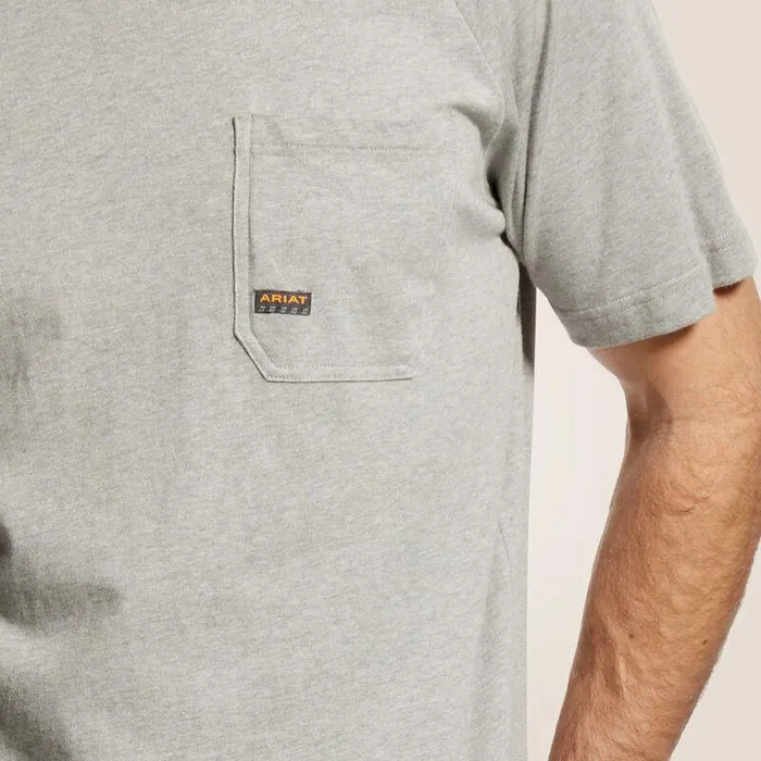 Men TShirts and Polos Ariat Rebar Cotton Strong TShirt Heather Grey Men TShirts and Polos Ariat Rebar Cotton Strong TShirt Heather Grey