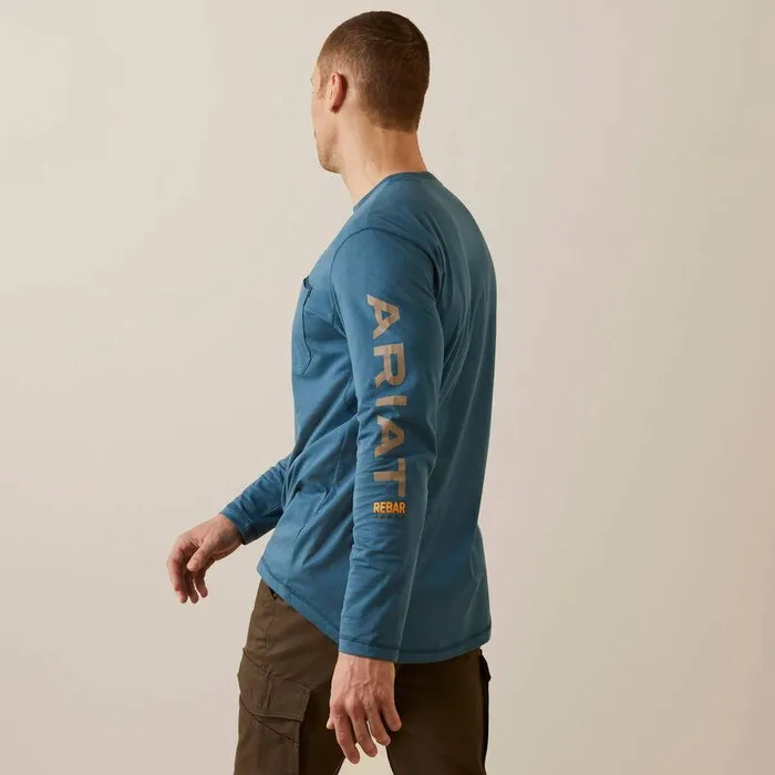 Men TShirts and Polos Ariat Rebar Workman Logo TShirt Indian Tealand Tiger039s Eye Men TShirts and Polos Ariat Rebar Workman Logo TShirt Indian Tealand Tiger039s Eye
