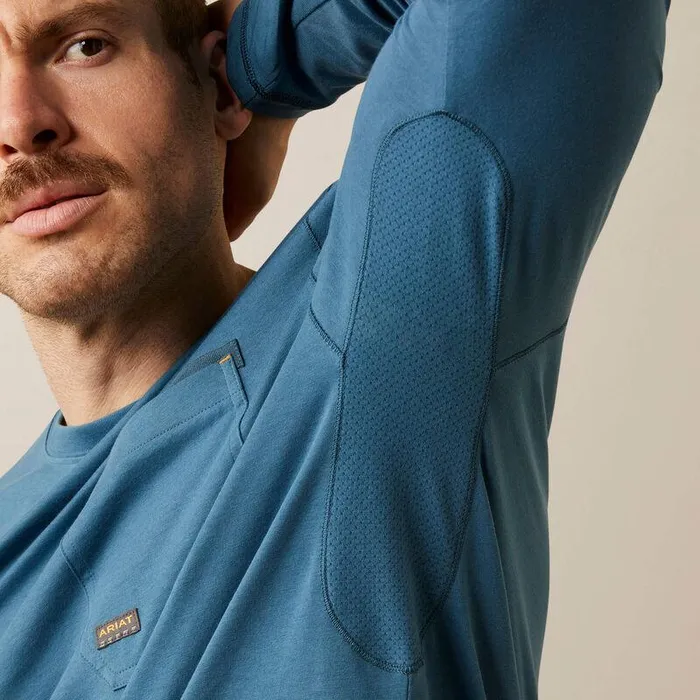 Men TShirts and Polos Ariat Rebar Workman Logo TShirt Indian Tealand Tiger039s Eye Men TShirts and Polos Ariat Rebar Workman Logo TShirt Indian Tealand Tiger039s Eye