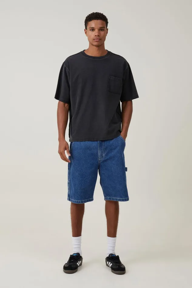 Men Tees and Tanks Cotton On Short Fit Reversed TShirt Black