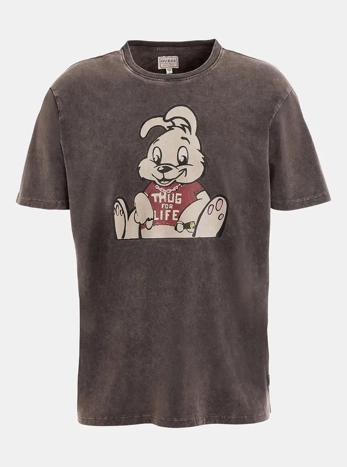 Men Tees and Tanks GUESS Black Multi Thug Bunny Tshirt Men Tees and Tanks GUESS Black Multi Thug Bunny Tshirt